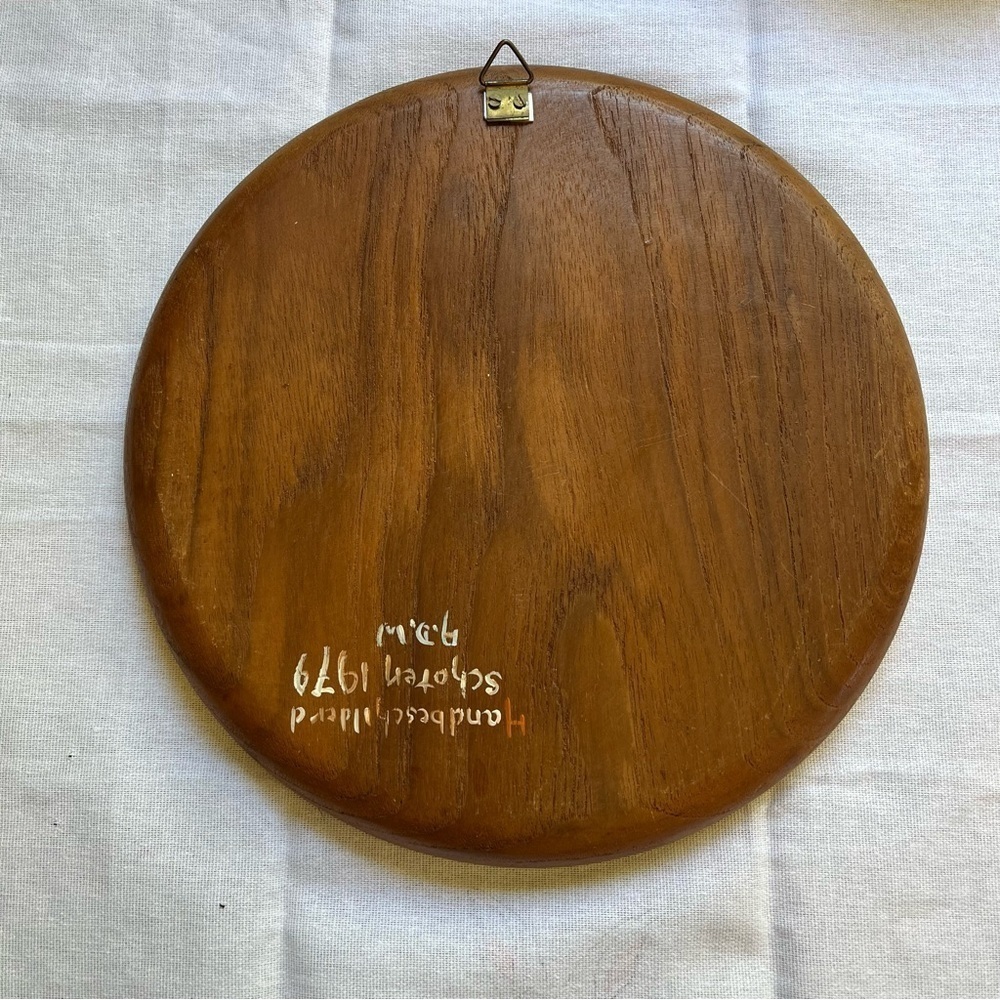 Vintage 1979 Dutch Round Wooden Bouquet Floral Art Wall Hanging - Picture 2 of 10